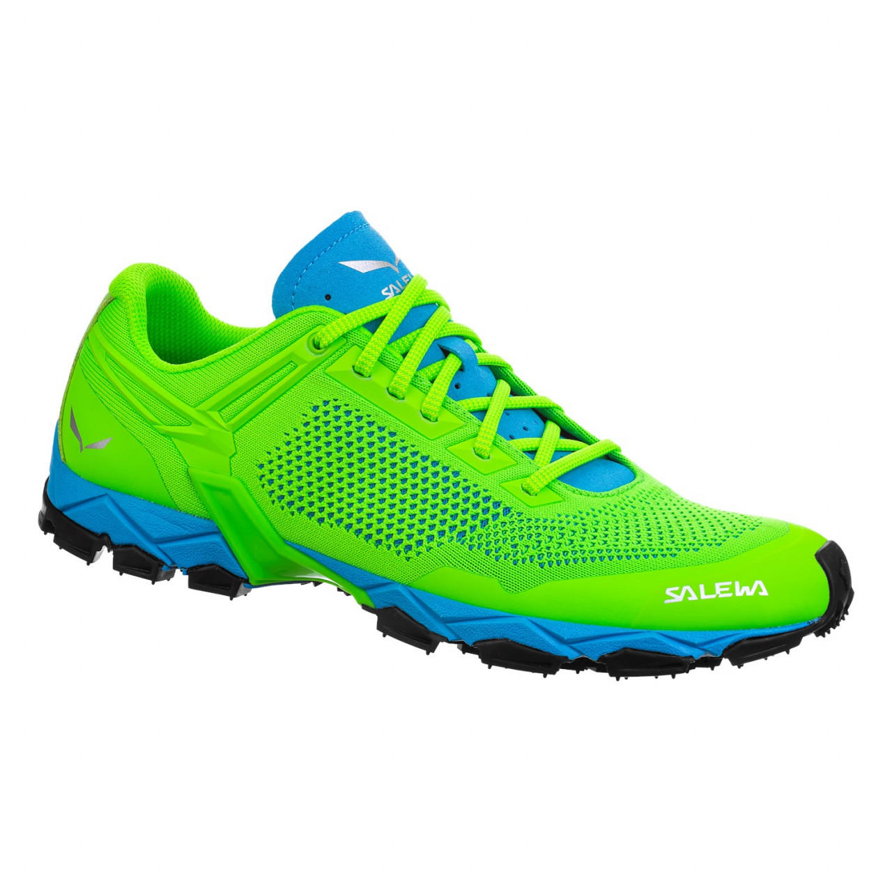 Zapatillas De Montaña Hombre Chile - Salewa Lite Train K - Verde/Azules - QFWS-48379